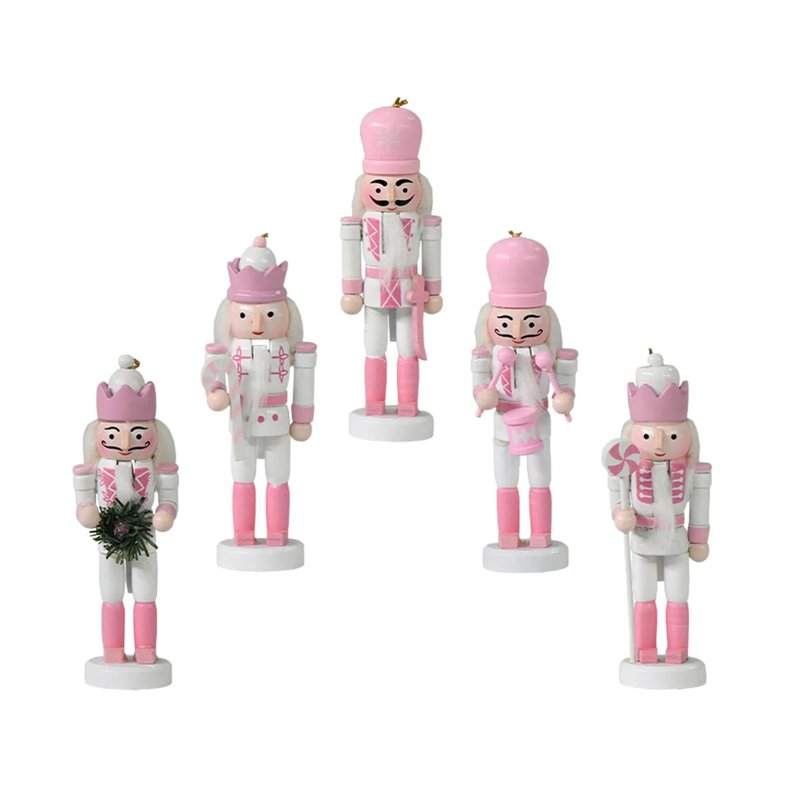 5x Pink Wooden Nutcracker Desktop Decor Multifunctional Kids Toys Cartoon Photo Props Portable Mi... | Walmart (US)