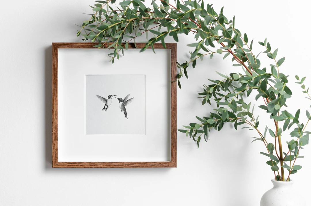Vintage Art Print, Two Hummingbirds Sketch Print, INSTANT Digital Downloadable Art, Hummingbirds ... | Etsy (US)