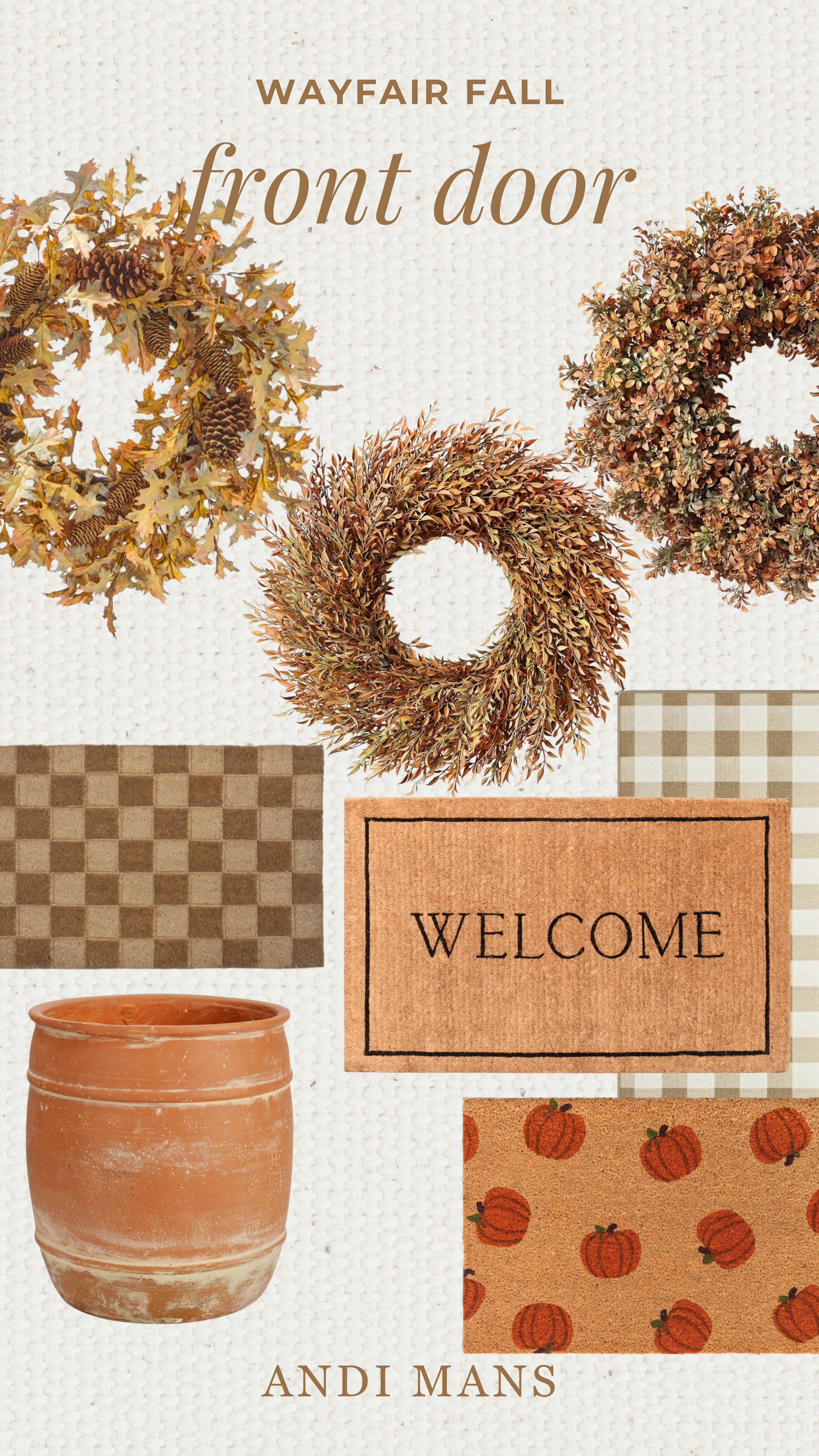 If you’re giving your front porch a cozy fall refresh, these Wayfair finds are SO good! From beautiful fall wreaths to seasonal doormats, these are easy ways to make your entryway feel warm and welcoming for the season.

#FallDecor #FallFrontPorch #FrontDoorDecor #FallPorchDecor #WayfairFinds #WayfairHome #FallDecorIdeas #AutumnDecor #FrontPorchIdeas #NeutralFall  

 #LTKSeasonal #LTKHome #LTKSaleAlert