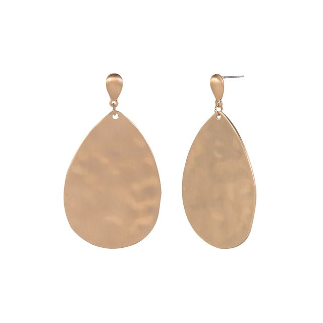 The Pioneer Woman Metal Gold-Tone Hammered Teardrop Drop Earring, Women's | Walmart (US)