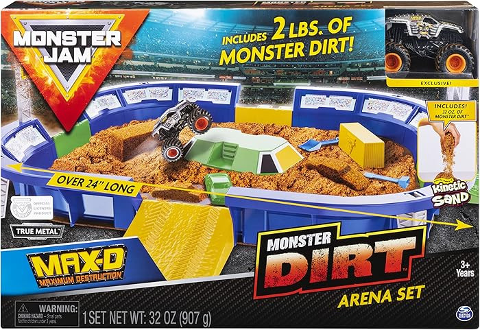 Monster Jam, Monster Dirt Arena 24-Inch Playset with 2lbs of Monster Dirt and Exclusive 1:64 Scal... | Amazon (US)