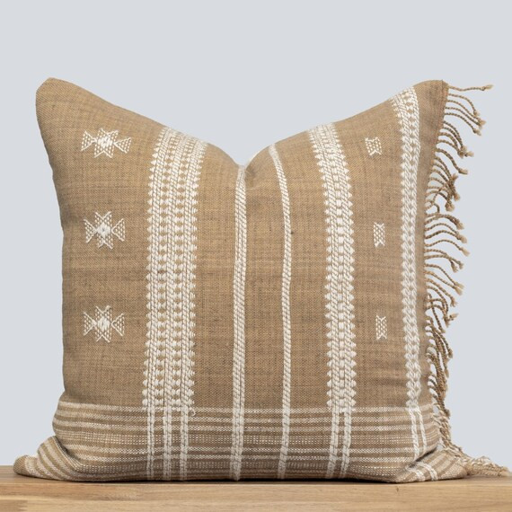 Bhujodi Pillow Cover  Light Brown  Handwoven Pillow Cover  | Etsy | Etsy (US)