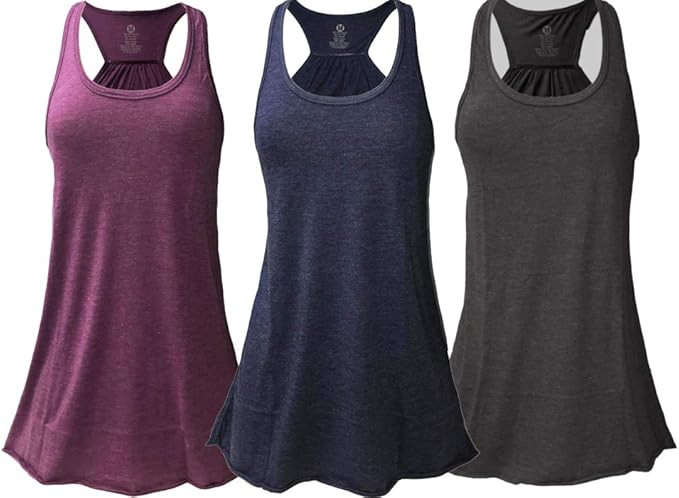 Epic MMA Gear Flowy Racerback Tank Top, Regular and Plus Sizes, Pack of 3 | Amazon (US)
