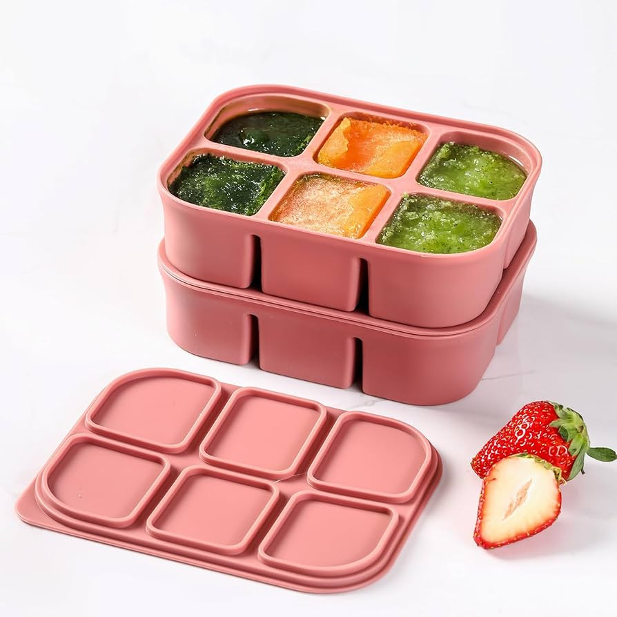 Ice Cube Tray 2 Pack ，Stackable Large Silicone Ice Cube Freezer Molds & Easy Release Square Ice... | Amazon (US)