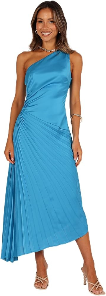 Petal & Pup Women's Flin Pleated One Shoulder Midi Dress | Amazon (US)