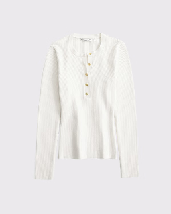 Women's Slim Henley Sweater Top | Women's Tops | Abercrombie.com | Abercrombie & Fitch (US)