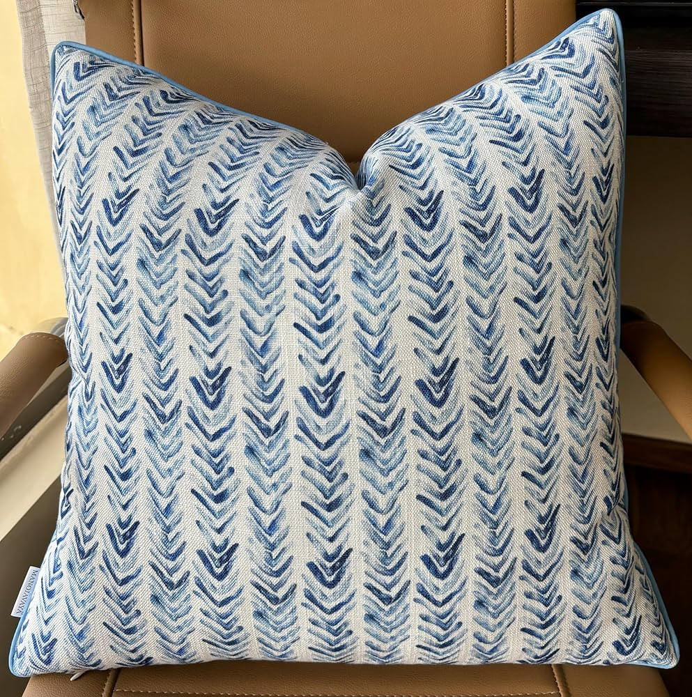 Herringbone Printed Decorative Square Accent Throw Pillow Cover - Sofa, Chair, Couch, Bedroom, Li... | Amazon (US)