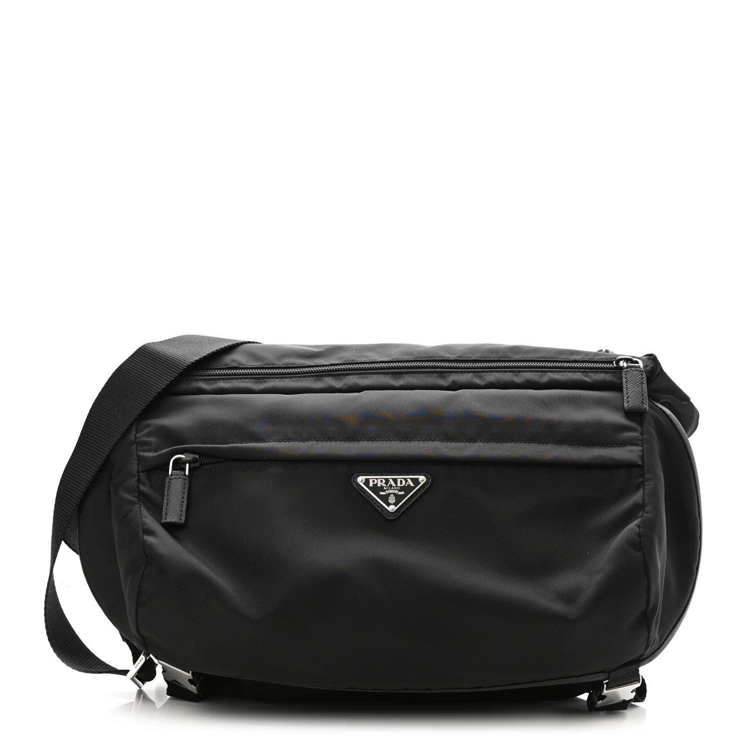 Nylon Tessuto Montagna Messenger Bag Black | FASHIONPHILE (US)
