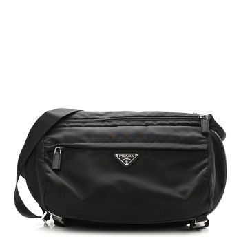 Nylon Tessuto Montagna Messenger Bag Black | FASHIONPHILE (US)