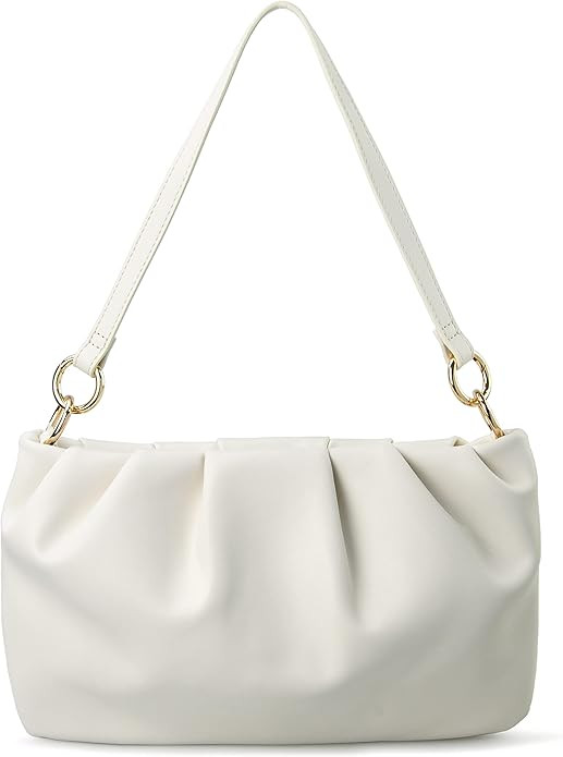 Women Ruched Shoulder Handbag Cloud Pouch Hobo Bag Convertible Clutch Soft Vegan Leather Cross bo... | Amazon (US)