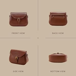 Vintage Crossbody Saddle Bag For Women Vegan Leather Boho Retro Satchel Simple Handbag Faux Leath... | Amazon (US)