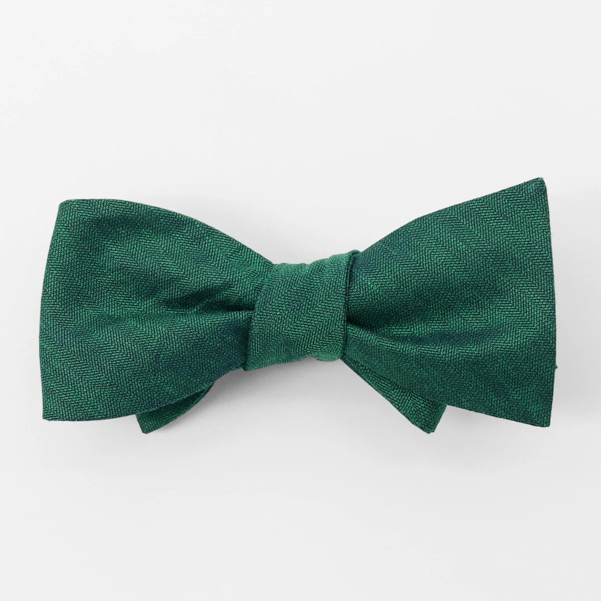 Bhldn Linen Row Hunter Green Bow Tie | Linen Bow Ties | Tie Bar | The Tie Bar