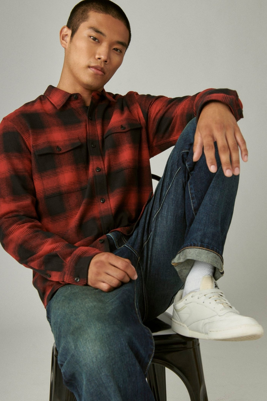 plaid workwear cloud soft long sleeve flannel | Lucky Brand