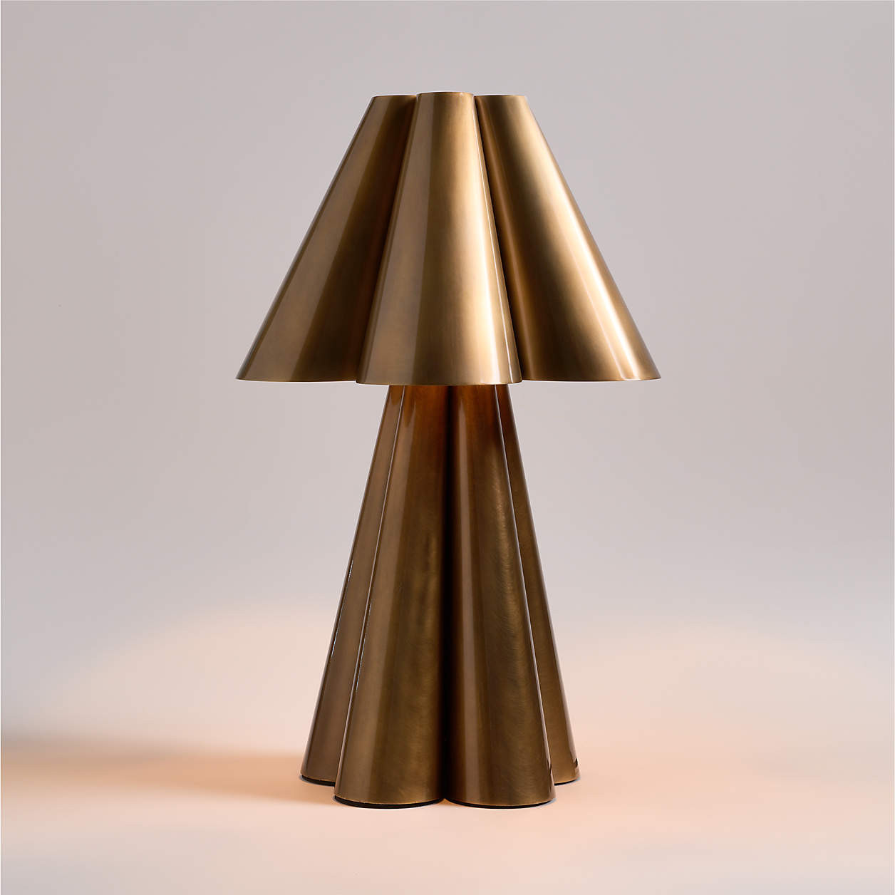 Amorata Brass Table Lamp with Brass Shade 29" | Crate & Barrel | Crate & Barrel