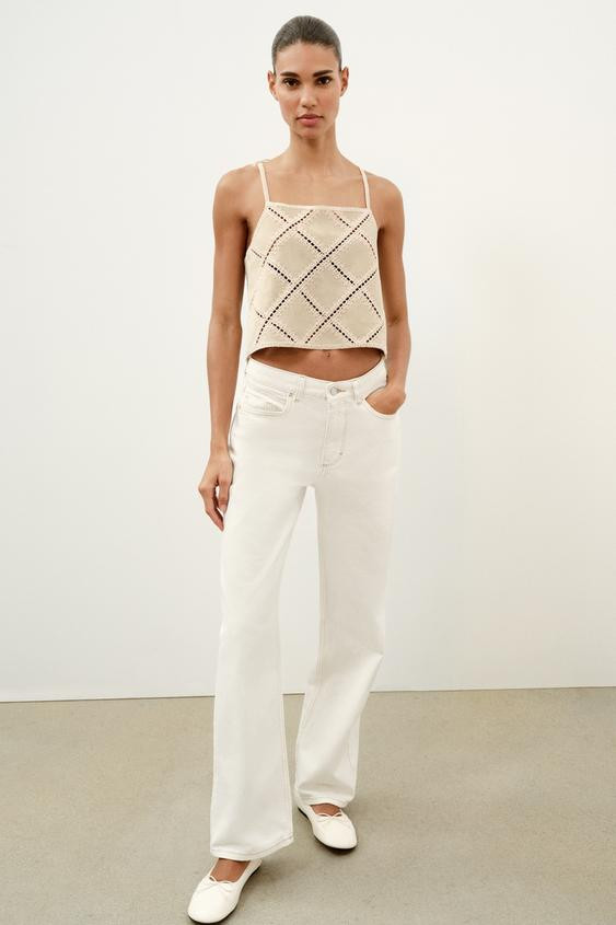 PATCHWORK STRAPPY TOP | Zara UK