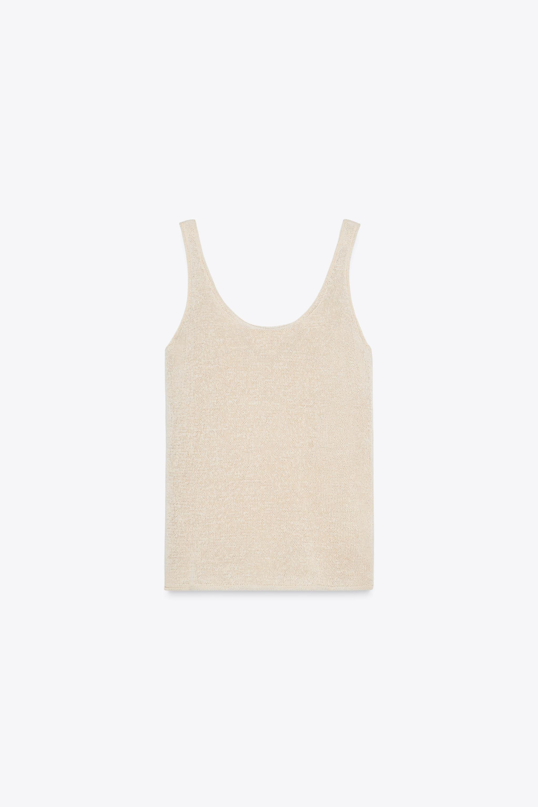 LINEN BLEND KNIT TOP | Zara UK