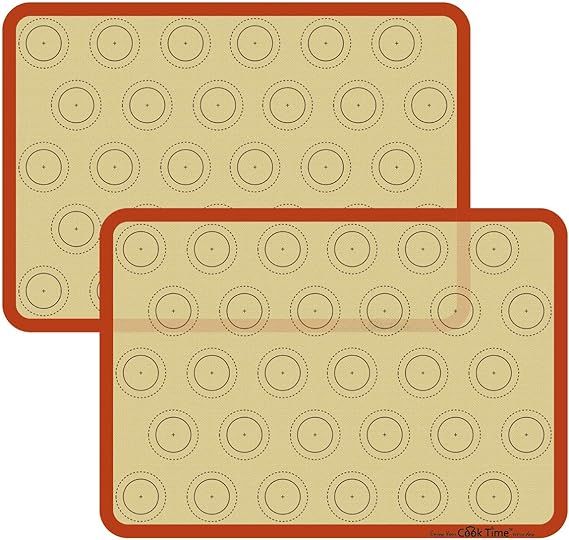 Macaron Silicone Baking Mat - Set of 2 Non Stick Silicon Macaroon Baking Sheet Cookie Liner(BPA F... | Amazon (US)