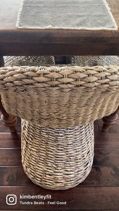 Mixing modern banana leaf dining chairs, a farmhouse dining table, and casual accessories for a casual coastal style. My favorite manilla dining chair is on sale!
kimbentley, lake home, dining room, home decor

#LTKhome #LTKsalealert #LTKVideo