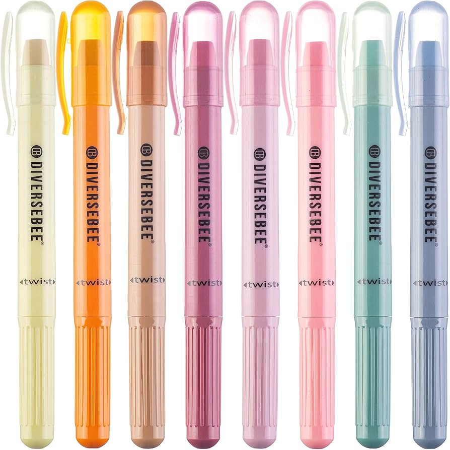 DIVERSEBEE 8-Pack Gel Highlighters for Bible Study, Vintage Colors, No Bleed | Amazon (US)