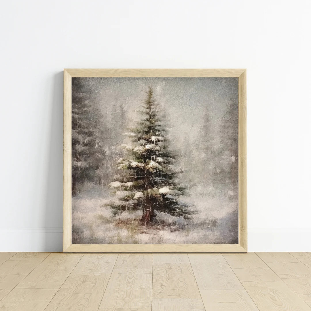 Christmas wall art,Rustic Christmas printable,Winter holiday wall art,Rustic Christmas tree,Chris... | Etsy (US)