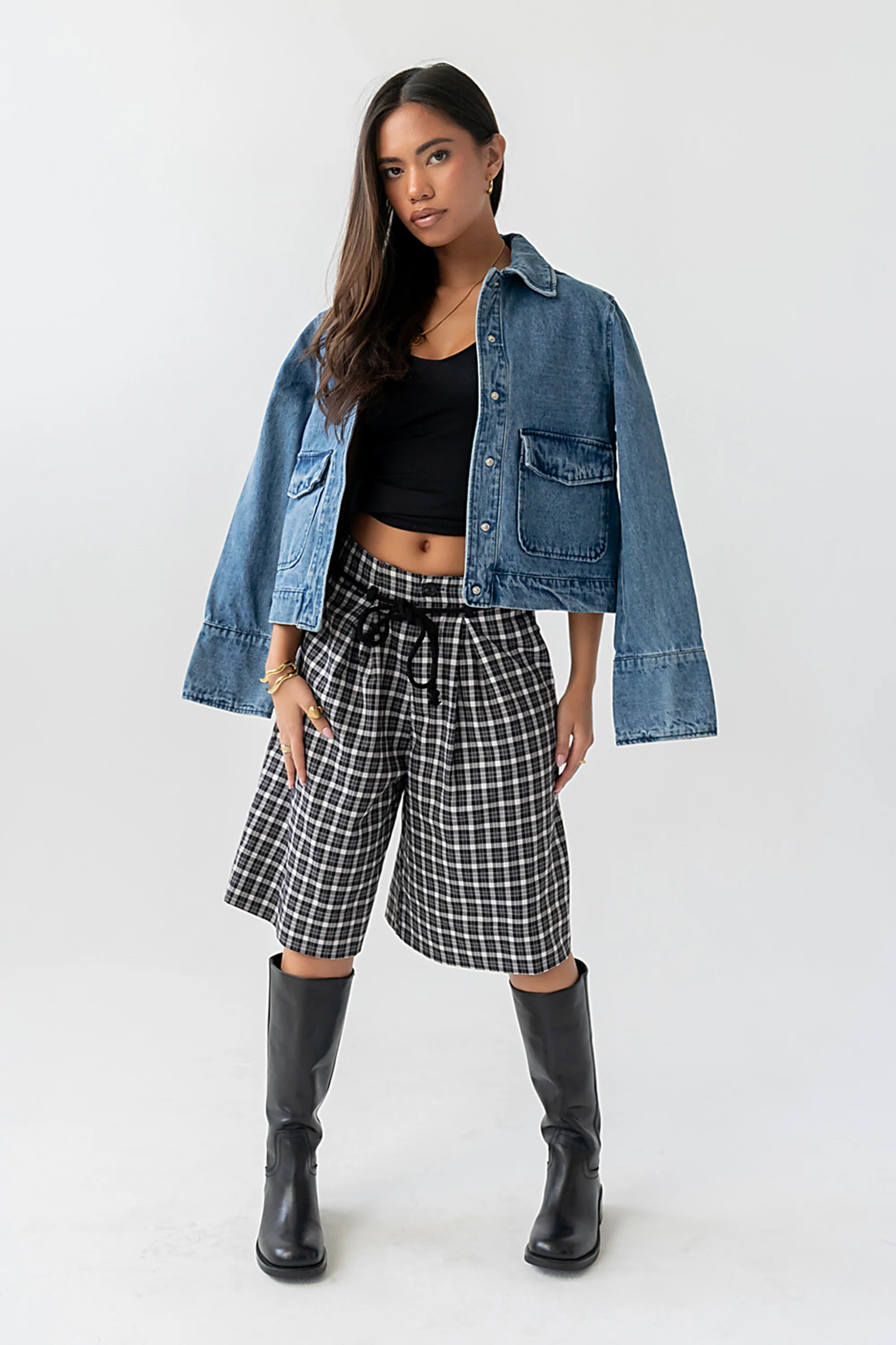 Wrenna Plaid Bermuda Shorts | Böhme US