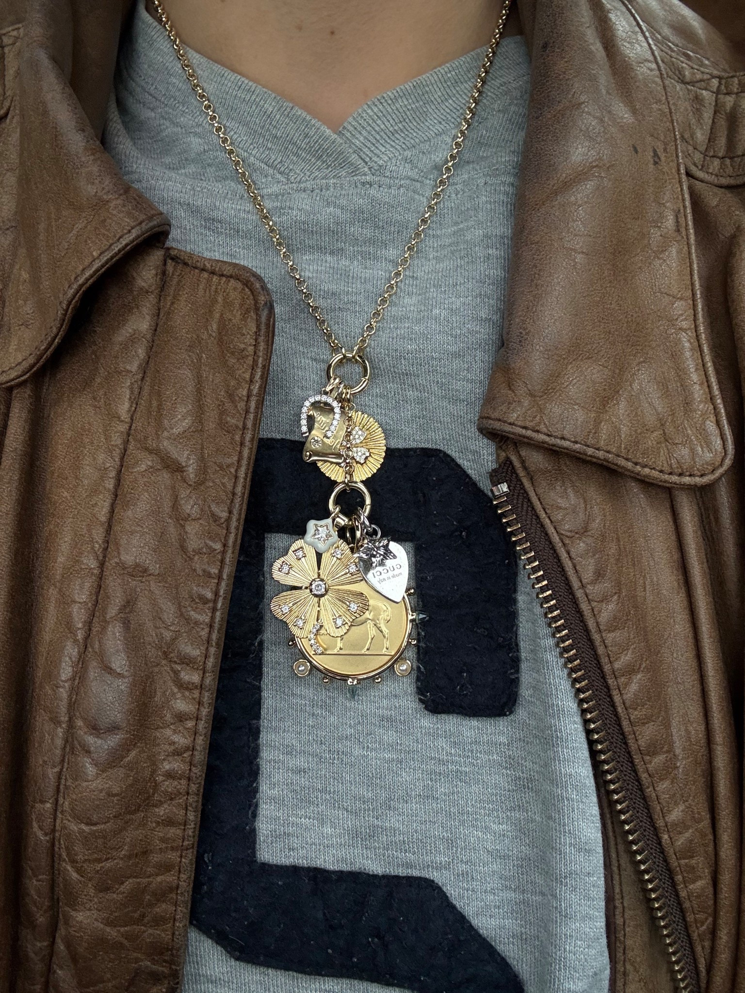 Charm necklace stack 

#LTKootd #LTKHoliday #LTKFindsUnder100