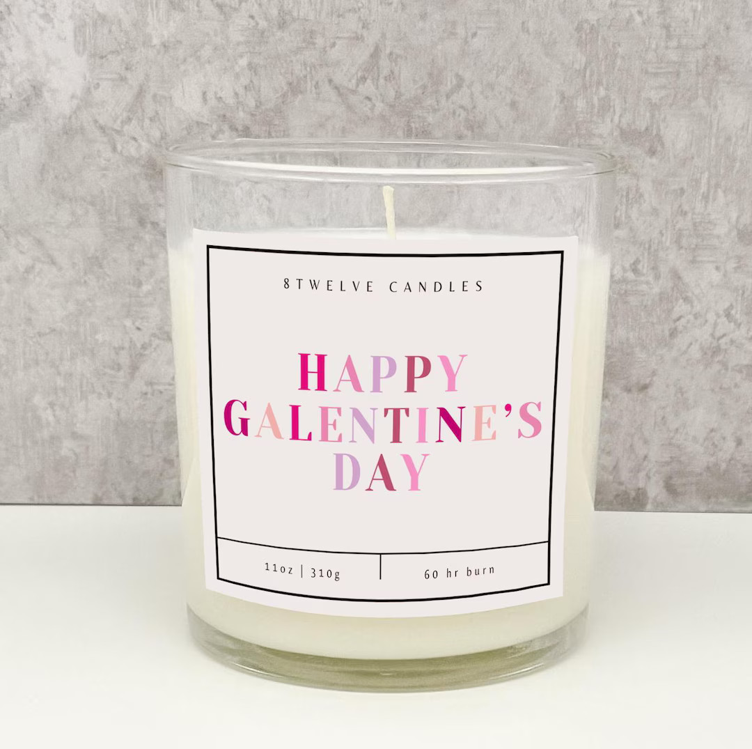 Happy Galentines Day Gift Candle Galentine Gift for Friend Valentine Gift Colorful Pink Gift for ... | Etsy (US)