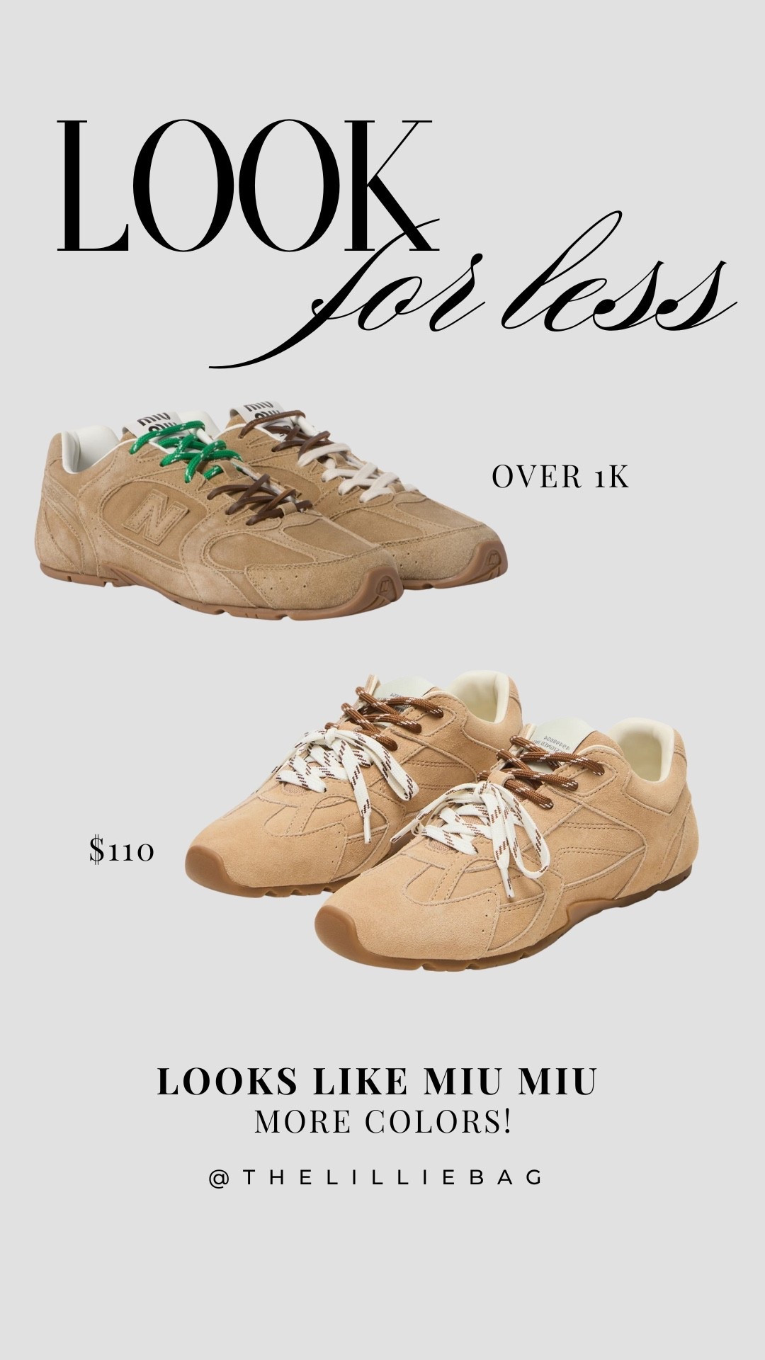 Look for less Miu Miu sneakers! 👀 also come in a dark brown! Great reviews and great for in between weather. 

Sneakers. Miu Miu. Look for less  

#LTKSeasonal