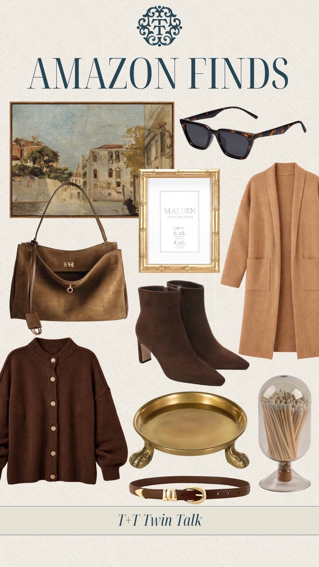Amazon finds that we are loving! Home decor to refresh your place with like wall art, gold tray, and matches in a glass case. We are also loving the fashion finds like the brown cardigan, belt, and booties.

#LTKHome #LTKSeasonal #LTKMidsize