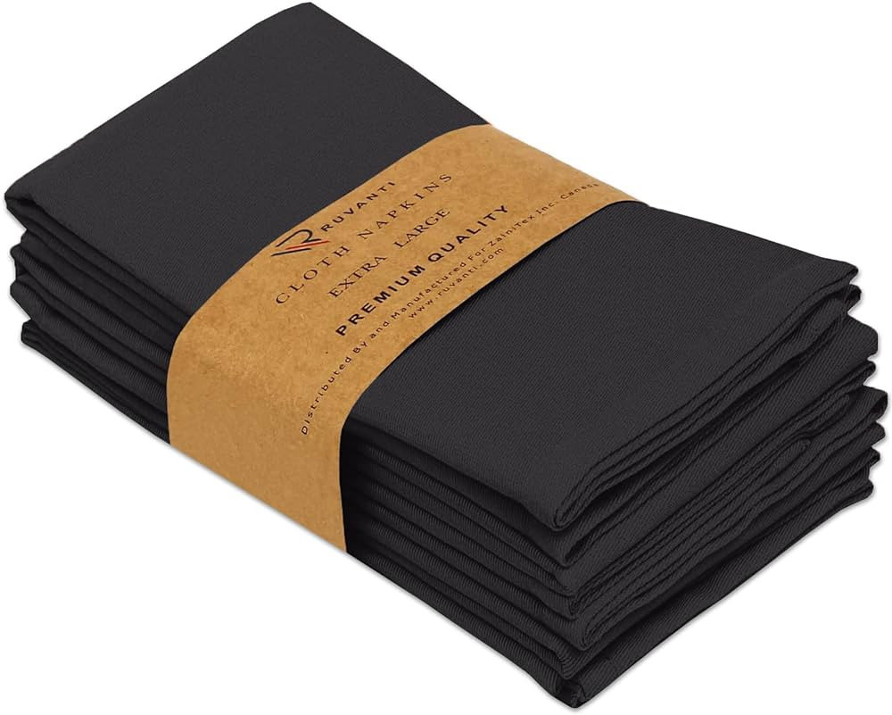 Ruvanti Cloth Napkins Set of 6, 18x18 Inches Napkins Cloth Washable, Soft, Durable, Absorbent, Co... | Amazon (US)