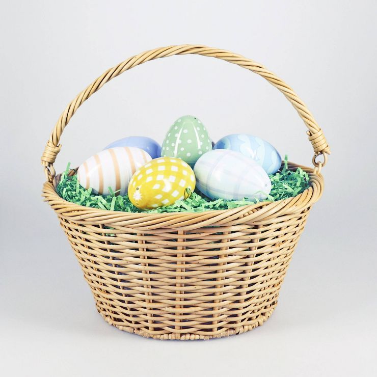 12" Round Plastic Willow Decorative Easter Basket - Spritz™ | Target
