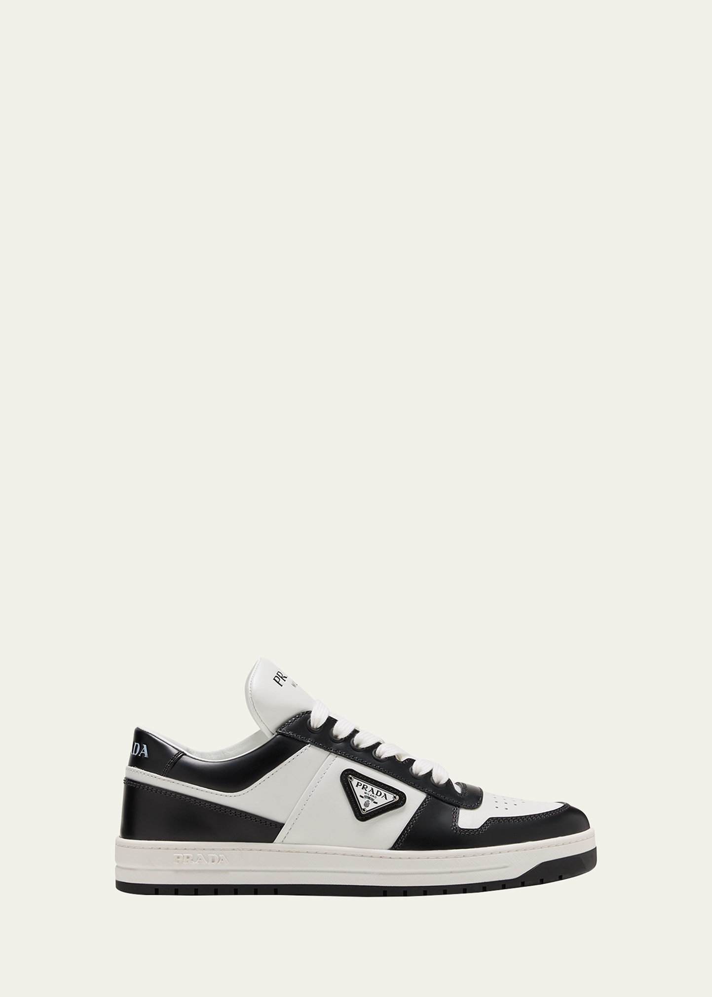 Prada Bicolor Leather Low-Top Court Sneakers | Bergdorf Goodman