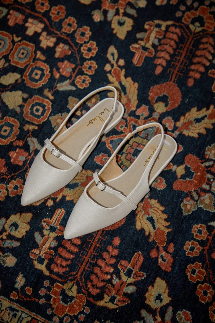 Portiaa Ivory Pointed-Toe Slingback Flats | Lulus