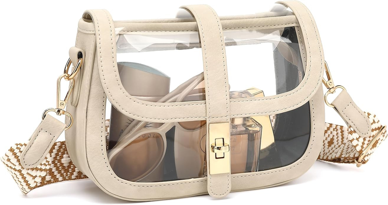LOXOMU Clear Bag for Stadium Events, Cute Clear Crossbody Bag Stadium Approved, Small Clear Conce... | Amazon (US)