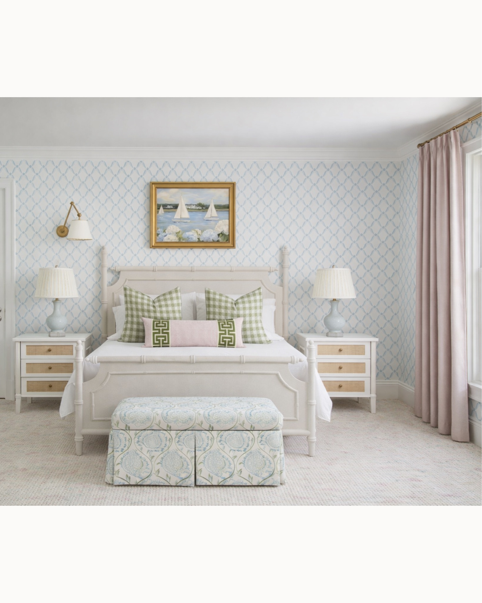 A coastal pastel bedroom design! 

#LTKHome #LTKdayinmylife #LTKSaleAlert