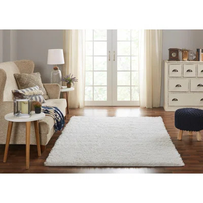 Headen Handmade Shag Cotton White Area Rug | Wayfair Professional
