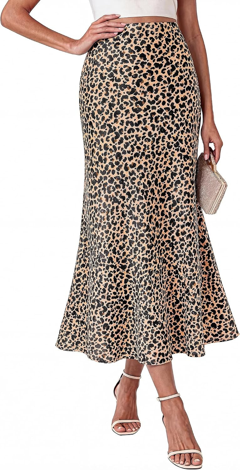 BTFBM Silk Midi Skirts for Women 2026 Summer Fall | Amazon (US)