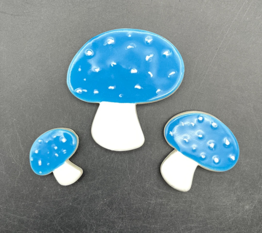 Blue and white ceramic mushroom tiles. Mosaic Amanita tiles, Amanita Muscaria, fly agaric mushroo... | Etsy (US)