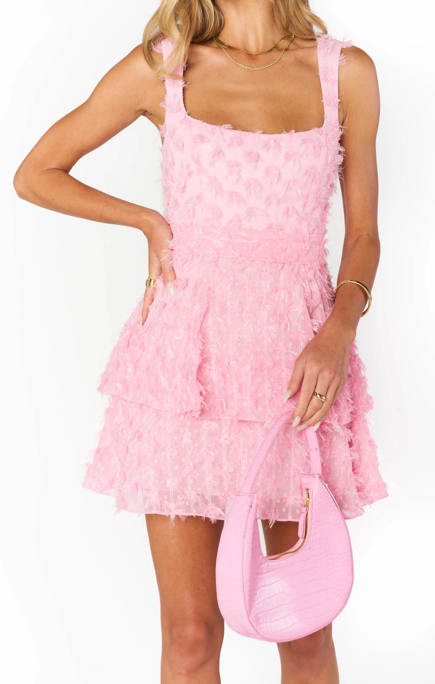 Meg Mini Dress ~ Pink Eyelash | Show Me Your Mumu