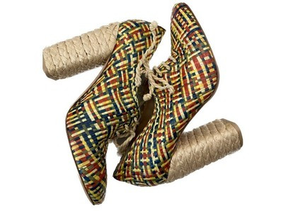 Tory Burch Fabienne Multicolor Raffia Shoe Bootie Size 8 | eBay US