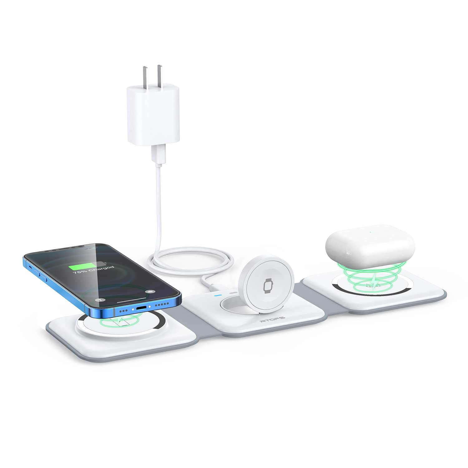 Wireless Charger 3 in 1,RTOPS Magnetic Travel Wireless Charging Station Multiple Devices,GaN 3 in... | Amazon (US)
