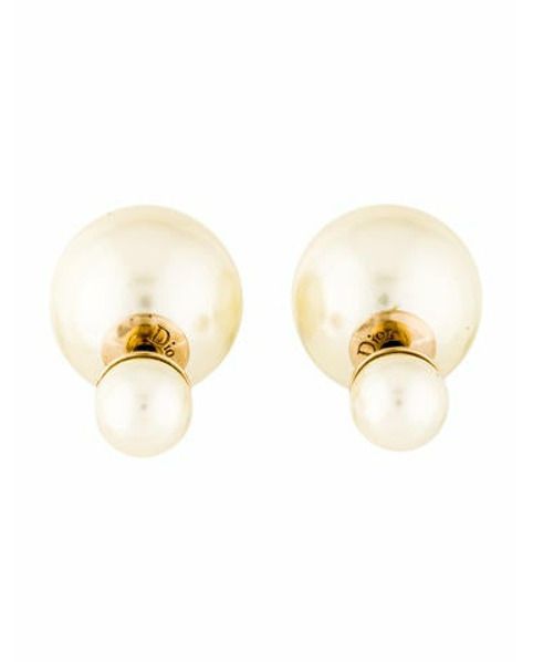 Christian Dior Faux Pearl Mise en Tribales Earrings Gold | The RealReal