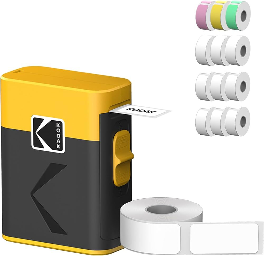 KODAK Label ERA M50 Label Maker Machine Bundle, Yellow (1 Roll Sticker Label & 12 Rolls Set) | Amazon (US)