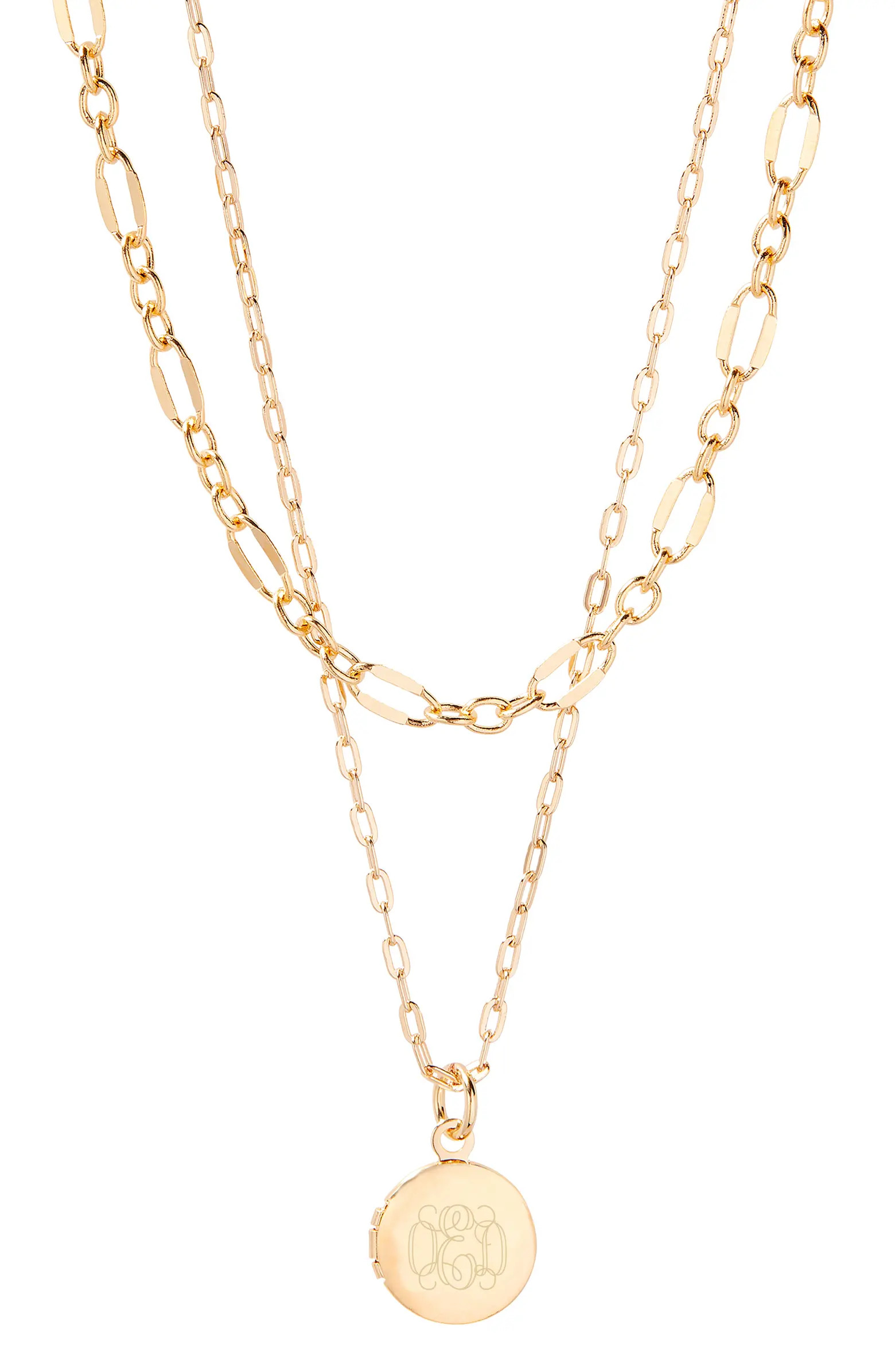 Brook and York Isla Petite Monogram Locket Layering Necklace Set | Nordstrom | Nordstrom