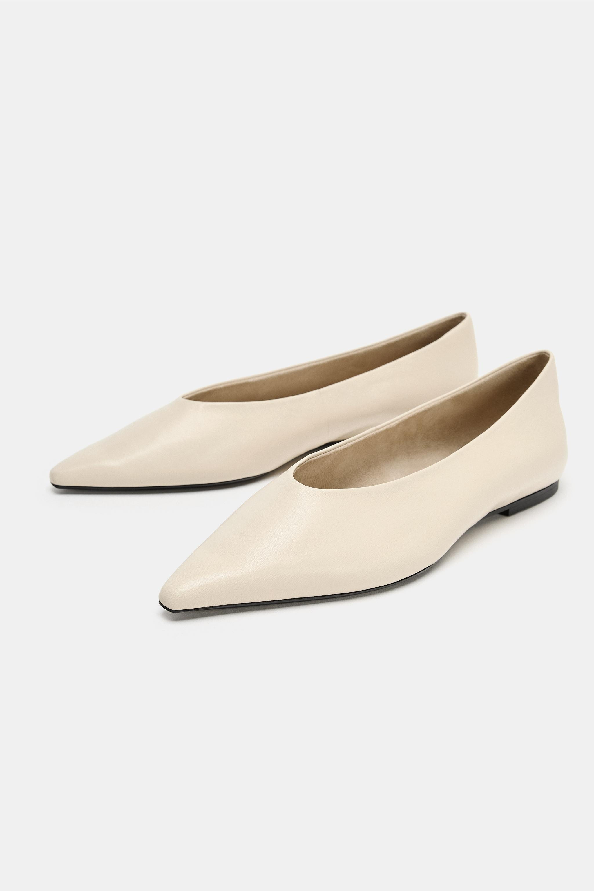 FLAT LEATHER BALLET SHOES | Zara AU