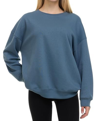 Oversized Sweatshirt for Women – Crewneck Fleece Pullover Sweatshirt Plus Size Included Grey Blue | Amazon (US)