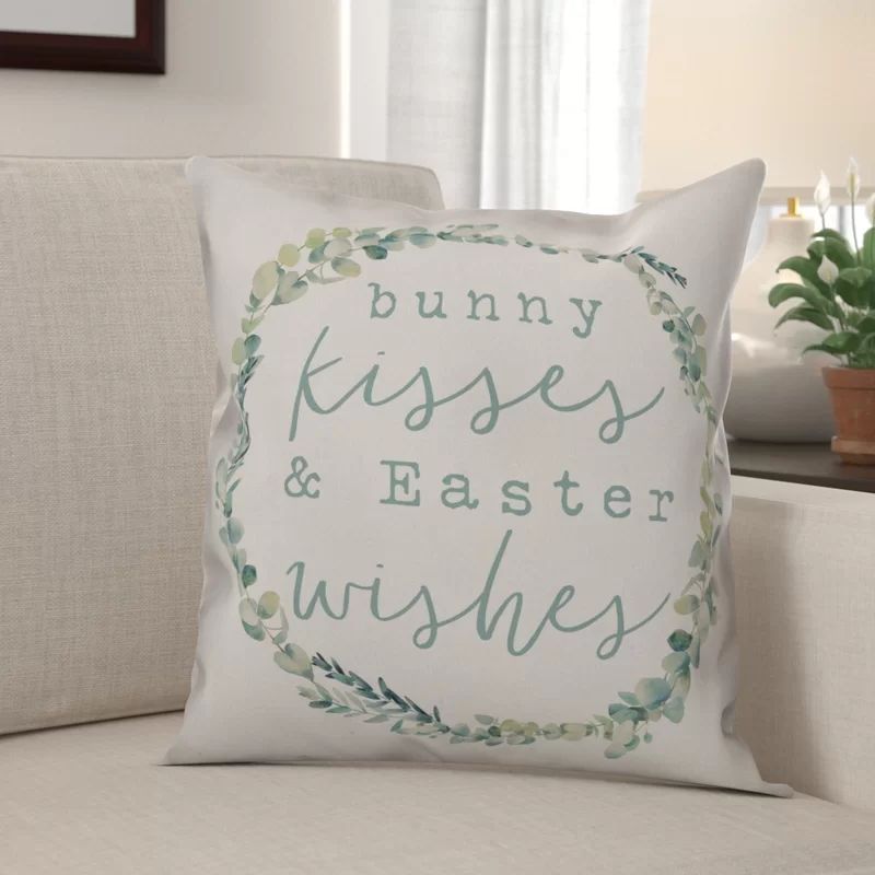 Kester Bunny Kisses and Easter Wishes Throw Pillow | Wayfair North America
