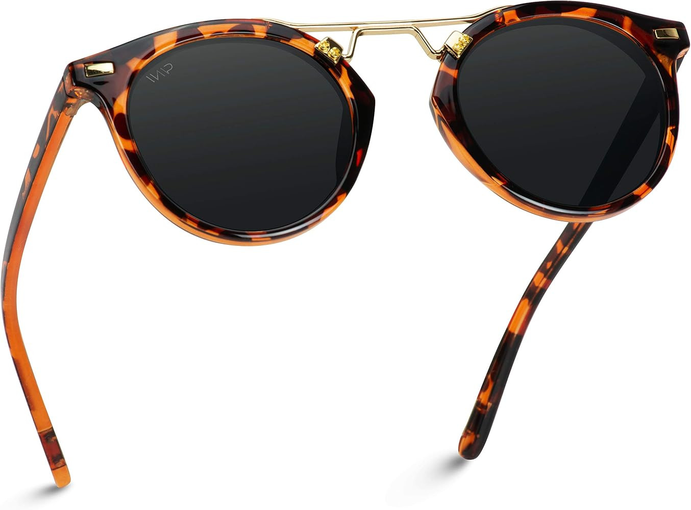 WearMe Pro - Polarized Round Vintage Retro Mirrored Lens Women Metal Frame Sunglasses | Amazon (US)