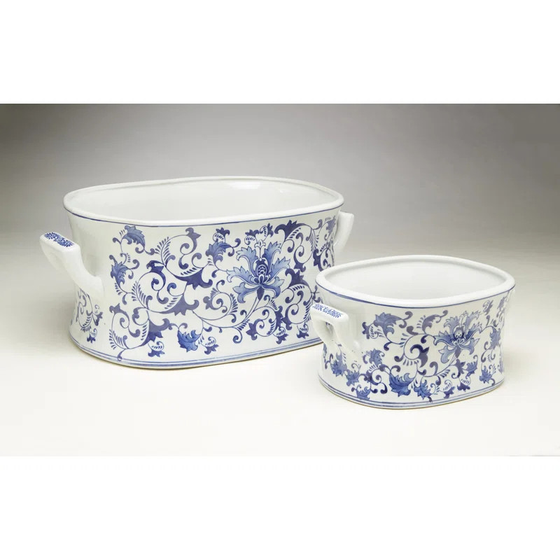 Charlton Home® Ferrara 2-Piece Porcelain Pot Planter Set "& Reviews" | Wayfair | Wayfair North America