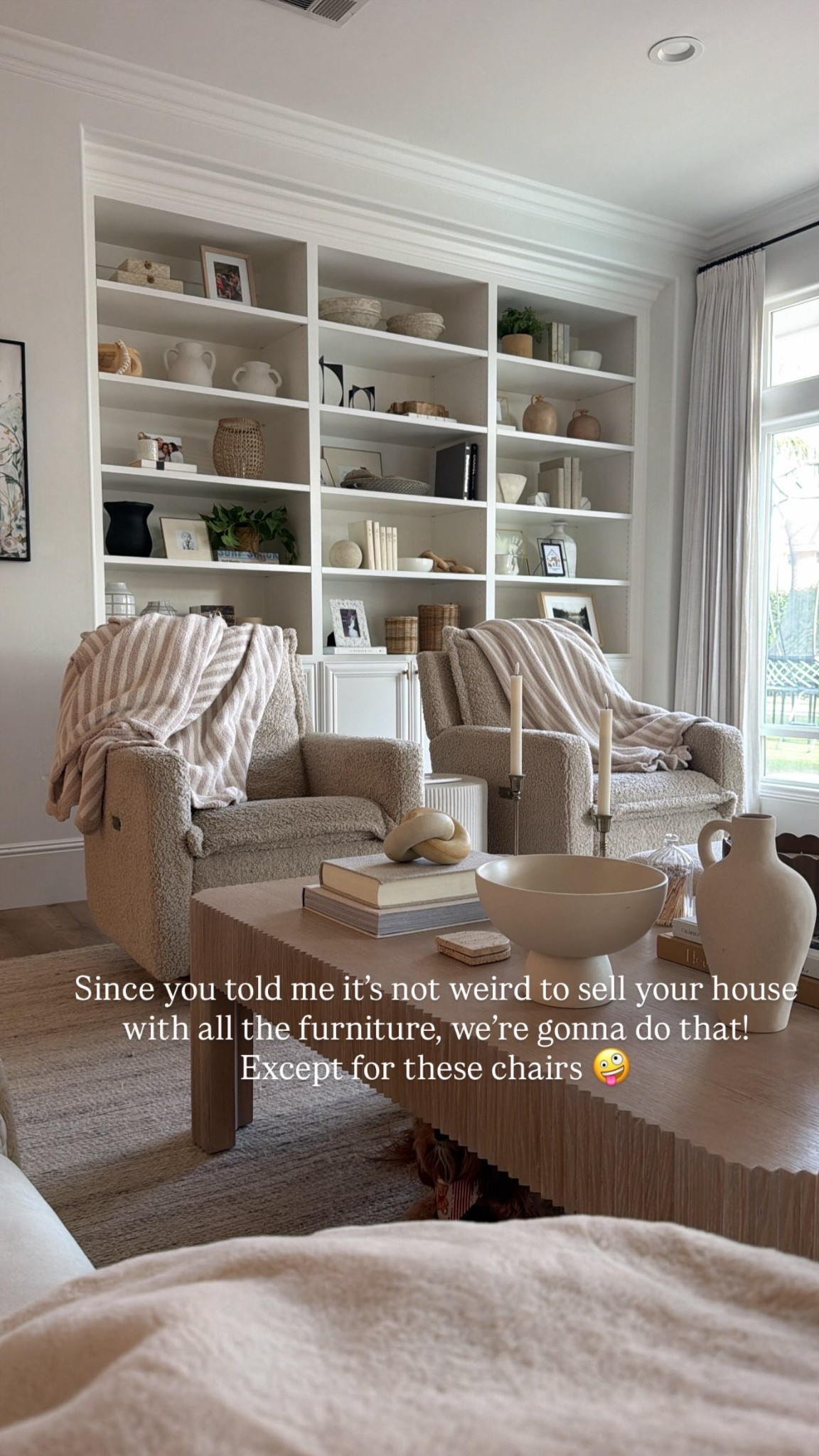 Since you told me it’s not weird to sell your house with all the furniture, we’re gonna do that! Except for these chairs 🤪